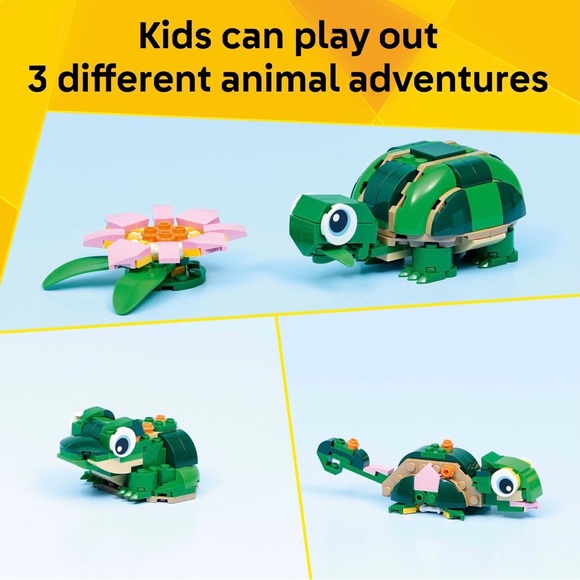 LEGO 3 in 1 Turtle with a Water Lily Flower, Chameleon, Frog NWT - Picture 3 of 6